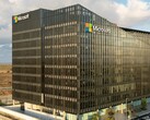 Vue aérienne d'un immeuble de bureaux de Microsoft.