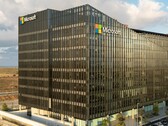 Vue aérienne d'un immeuble de bureaux de Microsoft.