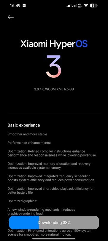 HyperOS 3 OTA sur Redmi Note 14 Pro 5G. (Source de l'image : r/HyperOS via Reddit)