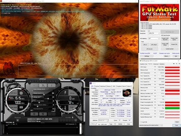 Nvidia GeForce RTX 2060 Super - Stress test avec FurMark (PT 100 %).