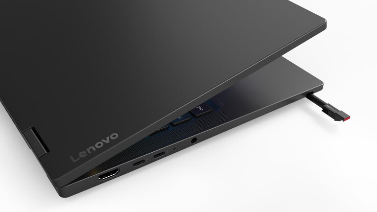 Le ThinkPad T14s 2-en-1 Gen 2 est également équipé d'un porte-stylo intégré. Stylo magnétique vendu séparément.