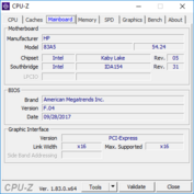 Omen X 17 - CPU-Z : carte-mère.