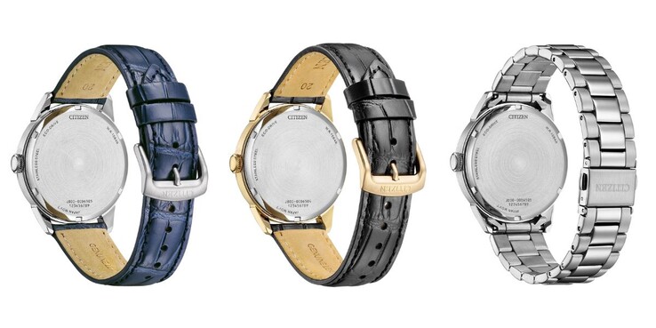 Les nouvelles montres Citizen AW015 sont dotées de bracelets en cuir ou en métal. (Source de l'image : Citizen, édité)