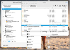 Le nouvel organisateur d&#039;actions Nemo dans le bureau Cinnamon de Linux Mint 22 (Image : Linux Mint).