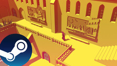 Une capture d'écran du jeu Chants of Sennaar qui montre son style artistique unique inspiré de Moebius. (Image Source : Steam - Edited)