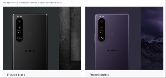 Xperia 1 III violet givré - États-Unis. (Image source : Sony)