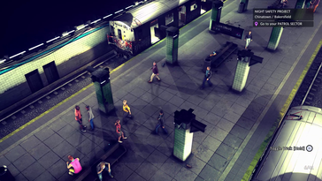Les joueurs patrouillent dans une station de métro animée en perspective détaillée (Source de l'image : Fallen Tree Games)