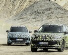 Nouveaux prototypes du Tiguan en camouflage numérique. (Source : Volkswagen)