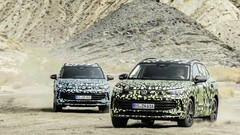 Nouveaux prototypes du Tiguan en camouflage numérique. (Source : Volkswagen)