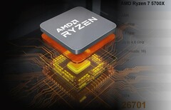 Le Ryzen 7 5700X est l'un des nouveaux processeurs de bureau de niveau enthousiaste d'AMD. (Image source : AMD/PassMark - édité)