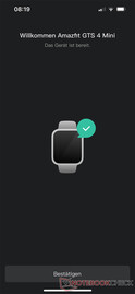 configuration de la smartwatch Amazfit GTS 4 Mini
