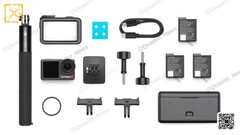 La DJI Osmo Action 5 Pro sera équipée de 3 batteries pour des sessions d&#039;enregistrement prolongées. (Source de l&#039;image : @Quadro_News via Twitter/X)