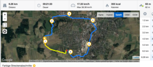 GPS Motorola Moto E4 – parcours entier