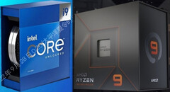 Les Intel Core i9-13900K et AMD Ryzen 9 7950X sont la crème des processeurs actuels. (Source de l'image : Intel (VideoCardz)/AMD - édité)