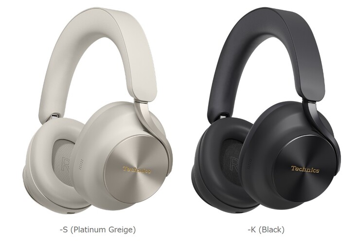 Le casque Technics A1000 est disponible en Platinum Greige (EAH-A1000-S) (à gauche) ou en noir (EAH-A1000-K).
