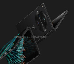 Le OnePlus Fold sera doté du curseur d&#039;alerte caractéristique de l&#039;entreprise. (Source de l&#039;image : @OnLeaks &amp;amp; SmartPrix)