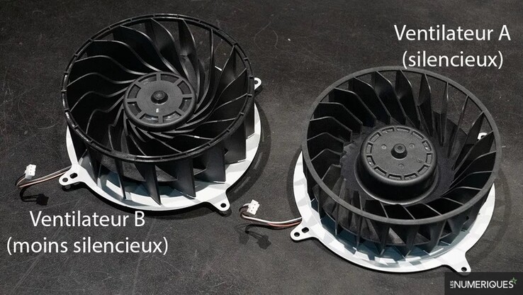 Fan B "moins silencieux" et Fan A "silencieux". (Source de l'image : Les Numériques)