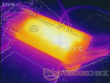 L'adaptateur secteur peut atteindre plus de 62 C dans des conditions de traitement difficiles