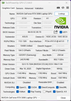 Ordinateur portable GPU-Z RTX 5000