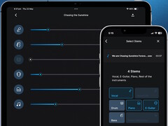 Gaudio Studio pour smartphones permet de séparer la musique en pistes individuelles de voix et d&#039;instruments. (Source de l&#039;image : Gaudio Lab)