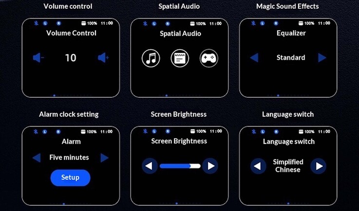 Divers réglages peuvent être effectués directement sur l'écran
