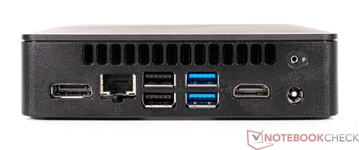 Arrière : DisplayPort, GBit LAN, 2x USB 2.0, 2x USB 3.2, HDMI, alimentation électrique