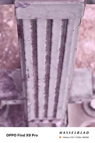 Oppo Find X9 Pro avec une teinte magenta due à la monture de l'objectif.