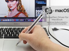 Le pilote SonarPen transforme le pavé tactile d'un MacBook en une tablette de dessin fonctionnant avec un stylet SonarPen. (Source de l'image : SonarPen)