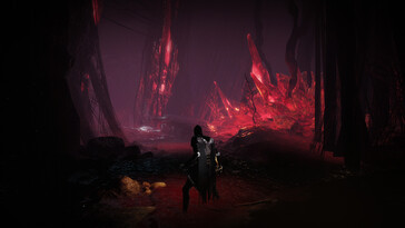 Une image montrant un environnement rouge dans Thymesia.