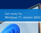 Bannière promotionnelle officielle de Microsoft annonçant la sortie prochaine de Windows 11 version 26H2.