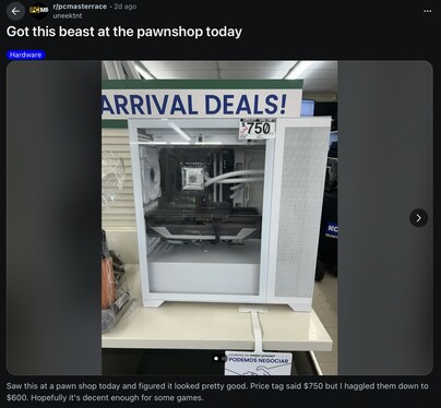 u/uneektnt a fait une excellente affaire chez un prêteur sur gages. (Source de l'image : uneektnt via Reddit)