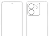 Une esquisse présumée du Redmi K60 Ultra. (Source : Digital Chat Station)