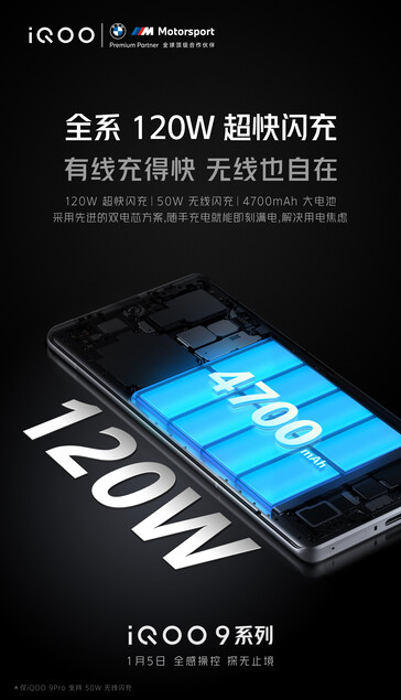 les derniers teasers d'iQOO confirment les spécifications de charge du 9 Pro. (Source : iQOO via Weibo)