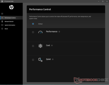 The HP Envy 15-ep0011na has four fan profiles. (Image source: Notebookcheck)