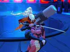 Furi possède un style artistique unique, mais surtout, le jeu a reçu beaucoup d&#039;éloges pour sa bande sonore riche en synthétiseurs. (Source de l&#039;image : Steam)