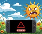 Nintendo Switch 2 présentée par temps chaud en extérieur (Image source : Nintendo of America with edits)