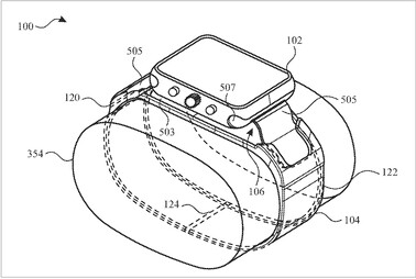 Apple Montre avec caméra. (Image source : USPTO)