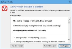 Vivaldi 5.0 maintenant disponible (Source : Own)