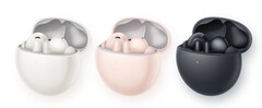 Disponibles en rose, blanc et noir, les FreeBuds 7i offrent jusqu'à 35 heures d'autonomie. (Source de l'image : Huawei)