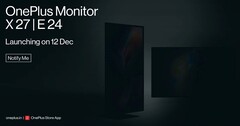 Les moniteurs X 27 et E 24 de OnePlus sont prêts à être lancés le 12 décembre. (Image Source : OnePlus)