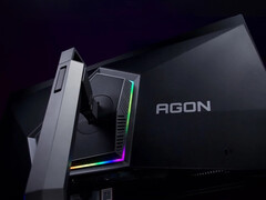 L'AOC Agon 6 Pro AG326UZD dispose d'un pied réglable et d'un éclairage RGB à l'arrière. (Source de l'image : AOC)