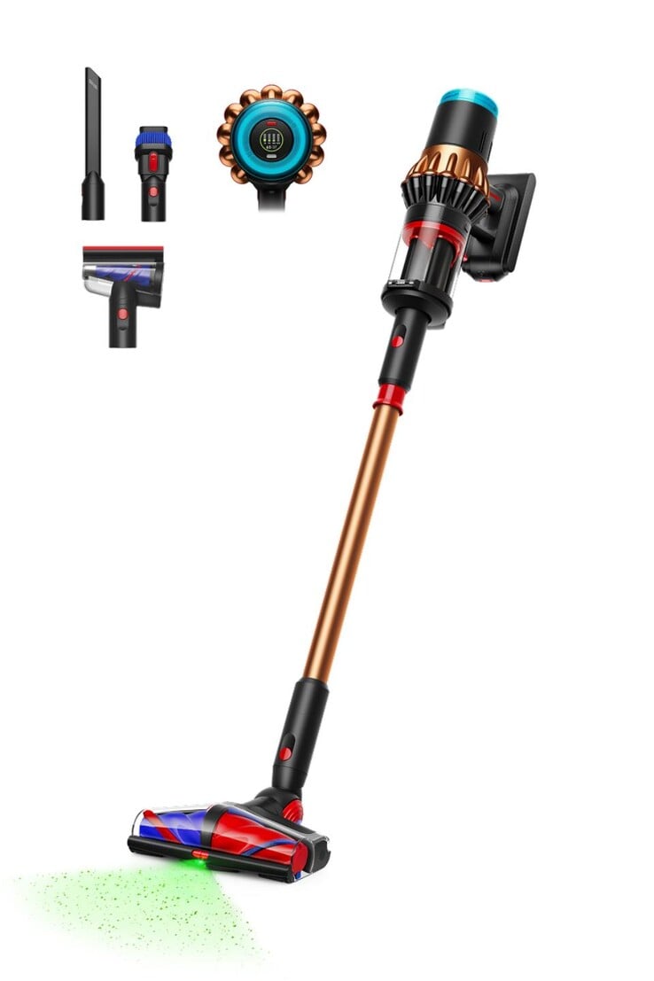 L'aspirateur sans fil Dyson V16 Piston Animal et ses accessoires. (Source de l'image : Dyson)