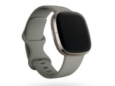 La Fitbit Sense est disponible en argent avec un bracelet de montre Sage Grey. (Image source : Fitbit)