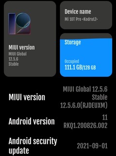 MIUI 12.5.6 sur Xiaomi Mi 10T Pro : détails, performances, autonomie, utilisation de la mémoire (Source : Propre)