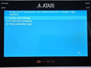Les ROMs dans le dossier Games sont affichées par ordre alphabétique à partir de la carte SD sur la Gamestation Go, des sous-dossiers sont possibles (Source de l'image : Marc Zander, Notebookcheck)
