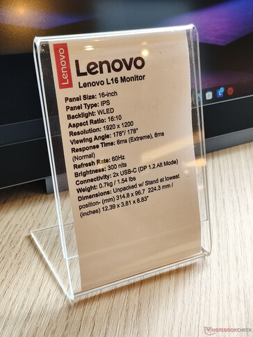 Caractéristiques du moniteur portable