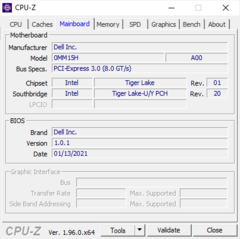 Infos système CPU-Z : Carte mère