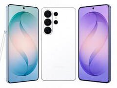 Le Galaxy S26 Ultra dans les trois couleurs prévues pour le lancement.