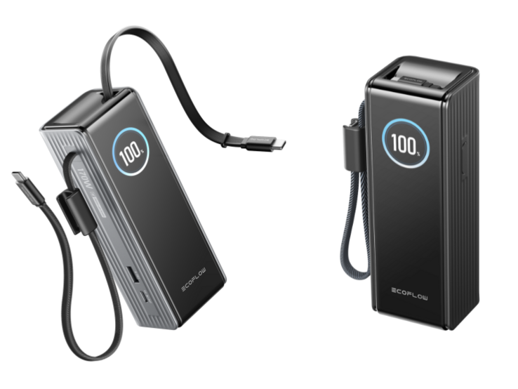 La banque d'énergie rapide EcoFlow (25 000mAh, 170W, 100W intégrés et câbles rétractables). (Source de l'image : EcoFlow)