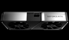 Rendu de la carte vidéo NVIDIA GeForce RTX, RTX 3050 pour le GPU GA107 avec 2 304 cœurs